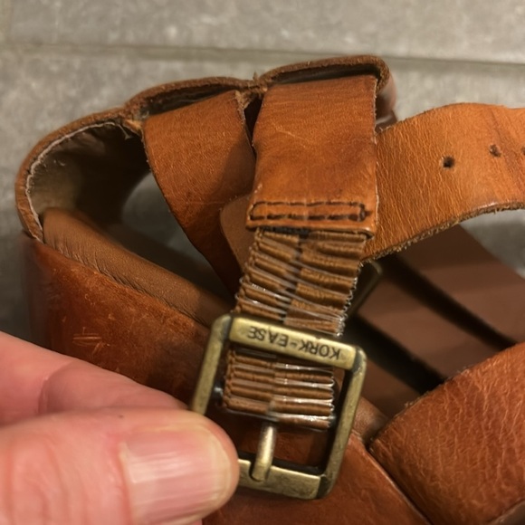 Kork-Ease Platform wedge heels rusty brown leather, strappy, size 38 size 7 - Picture 10 of 14
